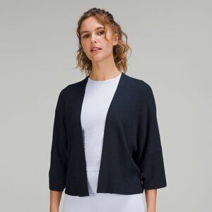 NWOT Lululemon Boxy Cashlu Knit Wrap HTTN Heathered True Navy XS/S